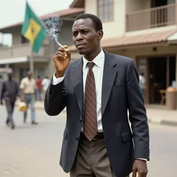 🚬✈🇨🇲👔🪰 in the style of a 1 9 9 0's tourist photo