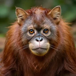a feline orangutan - cat - hybrid, animal photography