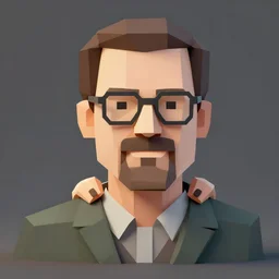 low poly model of a Walter White