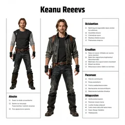 detailed keanu reeves D&D Campaign character sheet