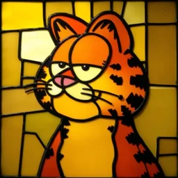 garfield stained glass portrait