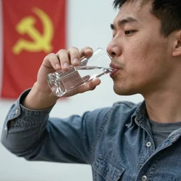 soviet comunist drinking vodka
