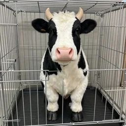 nice cage in a cow suit, digital photography,