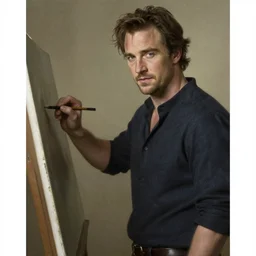 herry cavill, attractive male, painting by theodore ralli