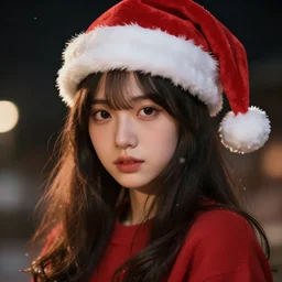 artemis with a santa hat, digital art by kazuha fukami, cinematic lighting