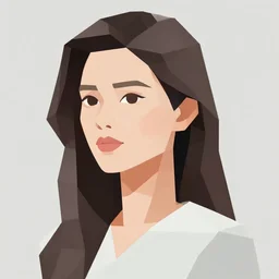low poly portrait of a woman