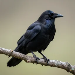 raven sitting on a branch. highly detailed.