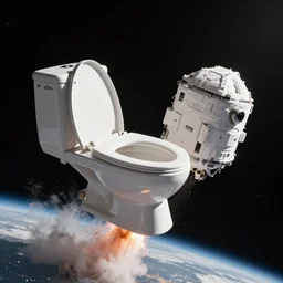 a toilet being launched into space