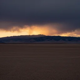 landscape photography by ansel adams barren wasteland, sunset, mountains, dramatic lighting, stormy weather, beautiful