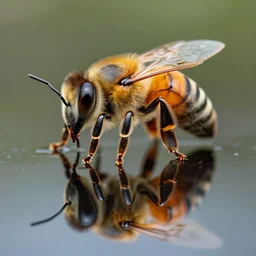 1 8 mm photograph atmospheric, realistic lighting, reflections, symmetry, balance, hyperdetailed, 8 k. highly detailed macro photo of a bee