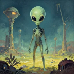 alien world in the style of mark cooper art