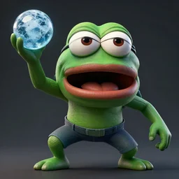 portrait of strong pepe shoot ice ball, concept art, trending on artstation, highly detailed, intricate, sharp focus, digital art, 8 k