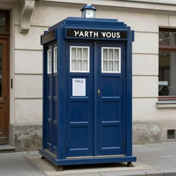 the tardis on a street in berlin during 1 9 6 2, colour, highly detailed, photo, photorealistic, sharp focus, 4 k, hdr