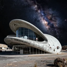 abandoned by zaha hadid, cosmic, archdaily, wallpaper, highly detailed, trending on artstation.