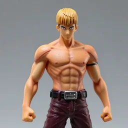 realistic miniature of saitama on a studio shot, close up, portrait, artistic pose, cinematic perspective, full hd, vibrant colors