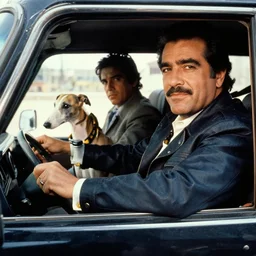 greyhound bus driver pablo escobar, scarface, bullets, action masterpiece, cinematic