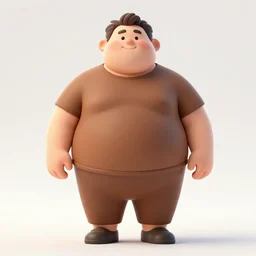 fat man in brown clothing,