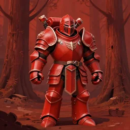 Armored Knight, redwood forest themed armor, helmet, bulky, male proportions, redwood background, matte painting