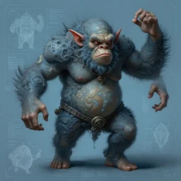 portrait of rolypoly ogre dancer physically accurate, moody dynamic lighting, very very intricate, very very elegant, highly detailed, digital painting, artstation, in the style of Rob Lefield and Dan Mumford , trending on artstation, digital art,surrealism ,macro,blueprint ,vaporwave ,