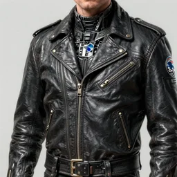 a high detailed hyper - detailed painting of a rebel cyborg with a leather jacket, he wants to help free humans and eliminate the governments of the earth so that people can live in freedom and self - government but for that he needs to help raise human and robotic knowledge, psychedelic surreal magical dystopian technological utopian psycho spiritual art, chaotic anarchist art fulcolor - h 7 6 8
