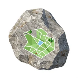 stone, isometric view, isometric map, by craig mullins by jakub rozalski