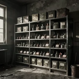 storage lab concept art inspired by the game little nightmares and limbo