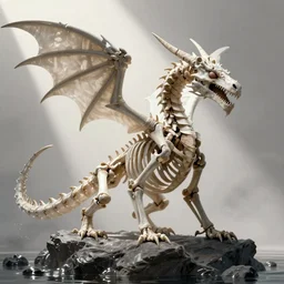 Water-breathing skeleton dragon by greg rutkowski