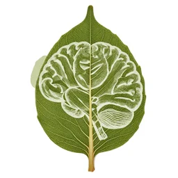 pattern on a leaf resembling that of a brain