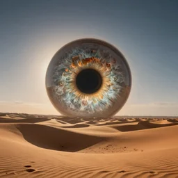 landscape photo of desert that mimics an eyeball iris and pupil