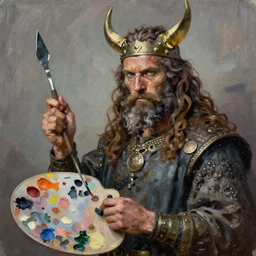 palette knife oil painting of the norse god tyr ( one hand missing ) as a noir detective. extreme detail. artstation trending, any racial background, artgerm, deviant art, octane, substance, art history 8 k