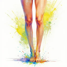 a paint splatter portrait of a woman with very long legs vibrant color scheme, highly detailed, in the style of romanticism, cinematic, artstation, moebius, greg rutkowski
