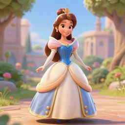 a photorealistic 3d disney princess