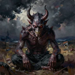 hyper realistic painting of jimmy fallon as my sleep paralysis demon