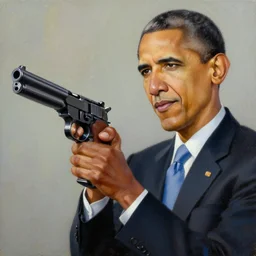 a painting of obama holding a gun, by charlie bowater, 4 k