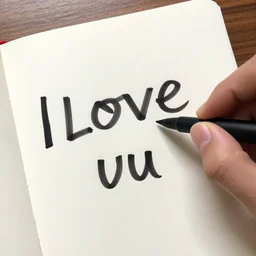 i love u writing on a piece of paper
