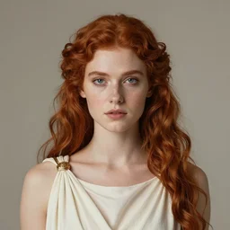 symmetry portrait of cassandra, redhead, greek girl, prophetess, the trojan war