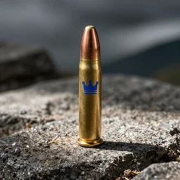 bullet with a blue crown logo
