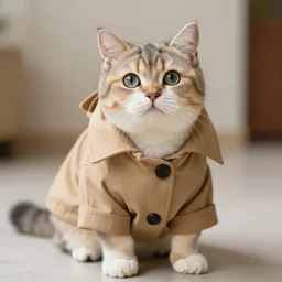 cute cat in a duffle coat