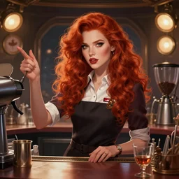 epic professional digital art of stunningly gorgeous canadian female starship barista, redhead, by leech hannigan, iris van herpen, artstation, cgsociety, wlop, epic, much wow, much detail, gorgeous, detailed, masterpiece