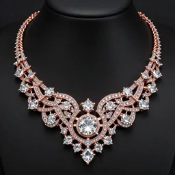 a beautiful photorealistic Tiffany Diamond Necklace made of rose gold glowing in sparkles with heavenly notes Neo Rococo, highly detailed sailor moon aesthetic, matte, sharp focus, Artgerm and Greg Rutkowski and Alphonse Mucha