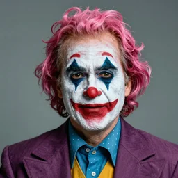 andres manuel lopez obrador wearing clown makeup, pink hair, studio photograph, portrait c 1 2. 0