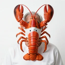 an elderly man wearing a mask made from lobster, bold natural colors, national geographic photography, masterpiece, 8 k, raw, unedited, symmetrical balance
