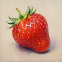 oil painting of a strawberry