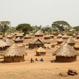old west african village, high - quality photograph, national geographic
