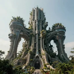 amazing architecture, forest brutalism style, mix of paganism and cyberpunk, real structures, architectural genius, wow