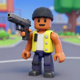 roblox character holding a glock