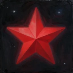 A beautiful painting of A giant blurred red star centered in distant space, Trending on artstation