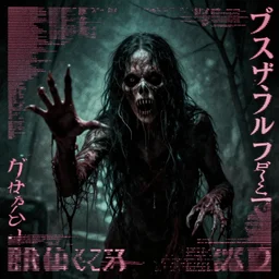 detailed photo of a sinister creature invoking a feeling of dread and despair, decay, liminal spaces, analog horror, nostalgiacore, variousxyz, corrupt, scanlines, japanese kanji symbols, zalgo text, the ring movie, horror, realistic
