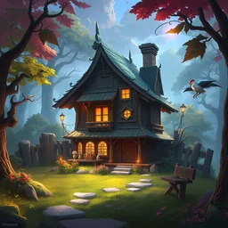 photo cartoon illustration comic manga painting of cottage environement : 6 fantasy environement, digital painting, volumetric lighting by feng zhu, 3 d alejandro alvarez alena aenami artworks in 4 k beeple, by thomas kinkade hearstone league of legends dofus overwatch