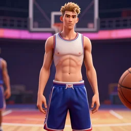 skinny white rapper basketball player of with a beautiful and detailed, rendered as an unreal engine 5 video game, cinema 4 d, octane render, detailed, brawl stars, cinematographic, artstation greg rutkowski, full colors hd